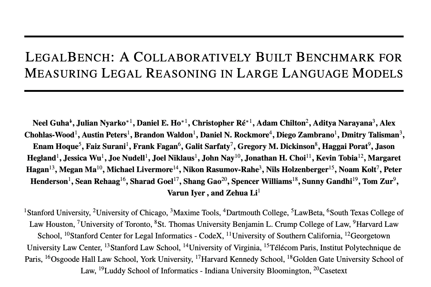 Conozca LegalBench: un punto de referencia de IA de código abierto construido en colaboración para evaluar el razonamiento jurídico en modelos de lenguaje grande en inglés