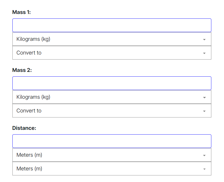 Calculadora de fuerza gravitacional en línea y fórmula – Evincism
