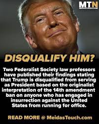 El juez constitucionalista Michael Luttig y el profesor de derecho constitucional Lawrence Tribe dicen que la sección 3 de la 14ª enmienda declara “la protección contra la disolución de la República por un presidente traidor”.  Si es reelegido, Trump ha prometido deshacerse de la Constitución para anular las elecciones de 2020. ¿No es sorprendentemente estúpido creer que una elección fue robada sin pruebas que lo demuestren?  ¿No es sorprendentemente estúpido no creer que los 91 cargos son falsos?  Los partidarios de Trump le son leales porque son como él.