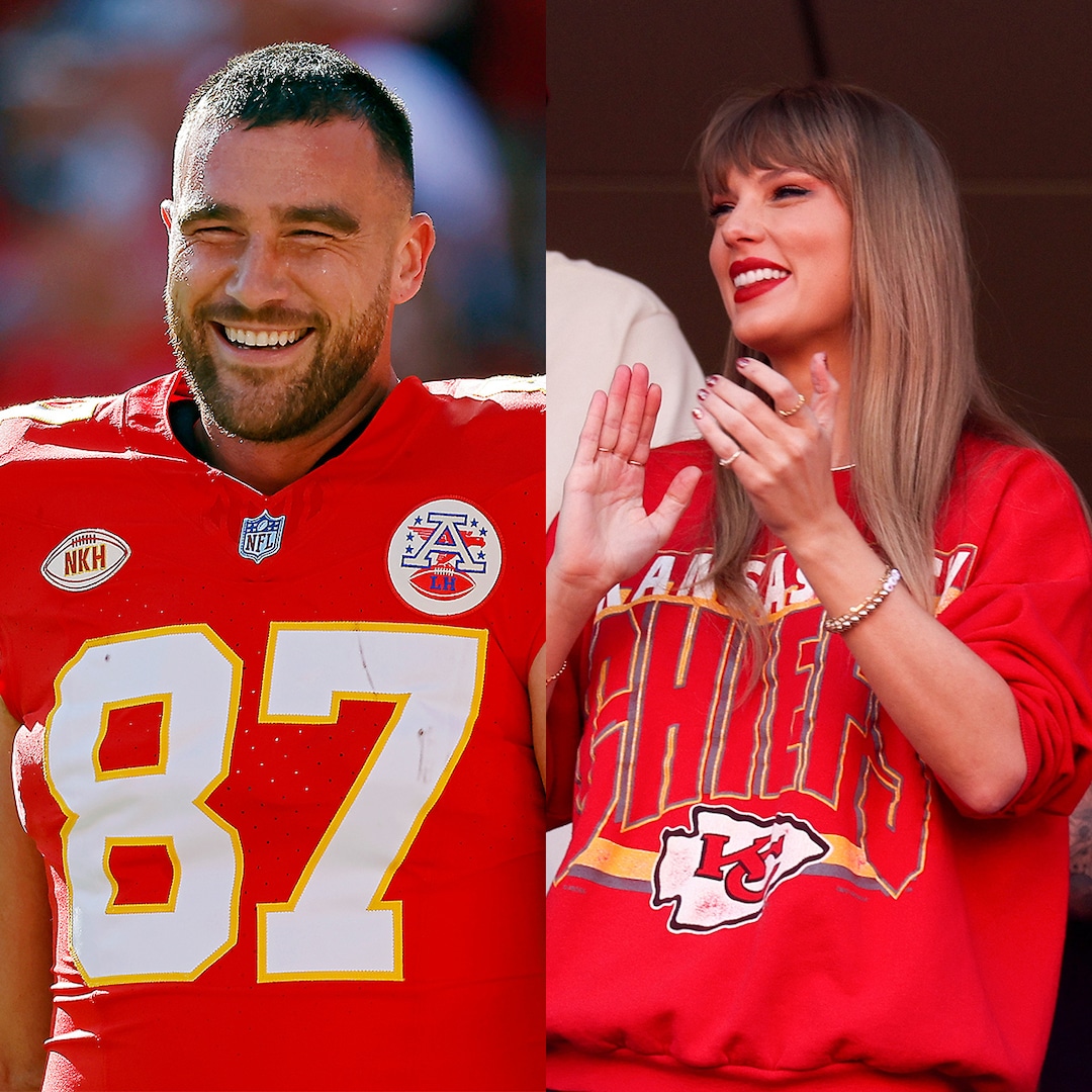 Las chispas vuelan mientras Travis Kelce reacciona al momento coincidente de Taylor Swift