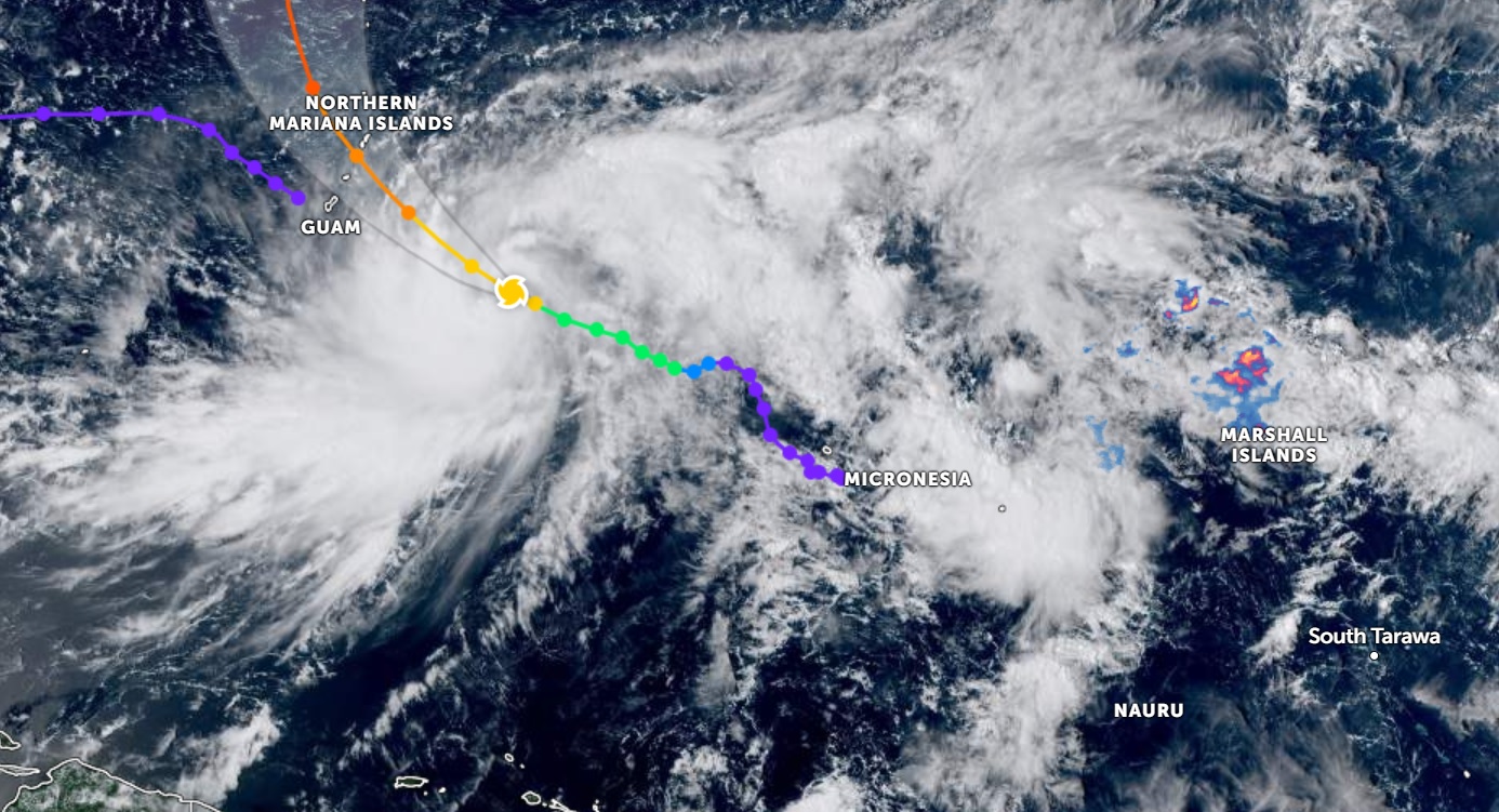 La tormenta tropical Bolaven traerá fuertes lluvias y vientos dañinos a Guam esta semana