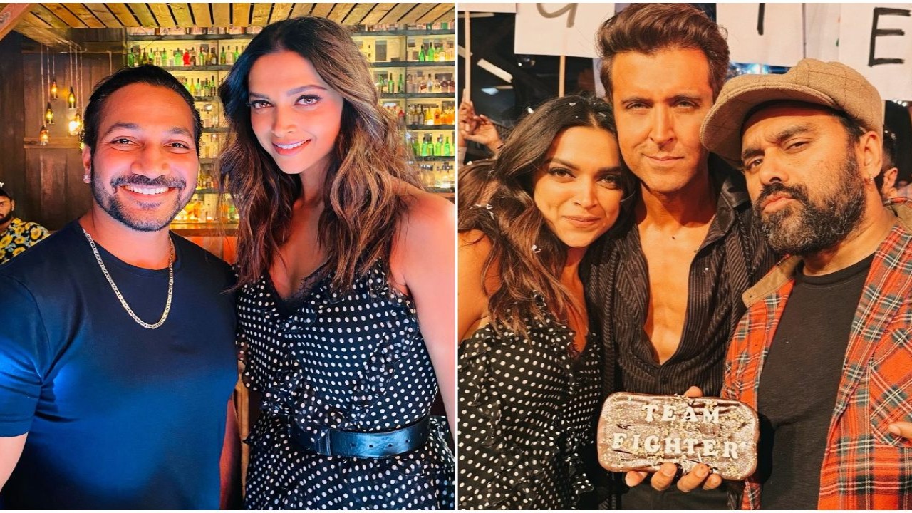 Las estrellas de combate Hrithik Roshan y Deepika Padukone posan en atisbos de Sher Khul Gaye BTS