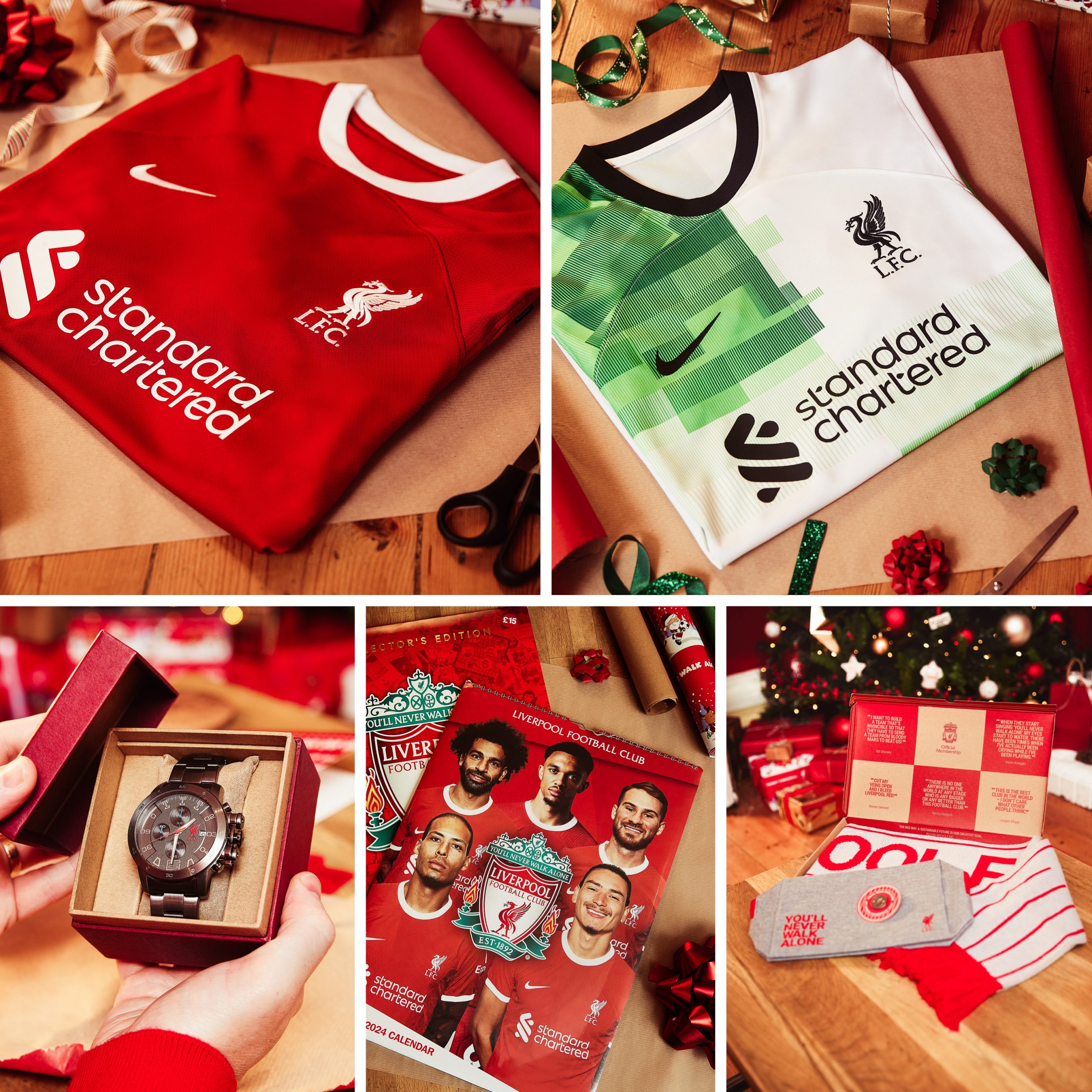 Colección de regalos exclusiva del Liverpool FC para la temporada navideña