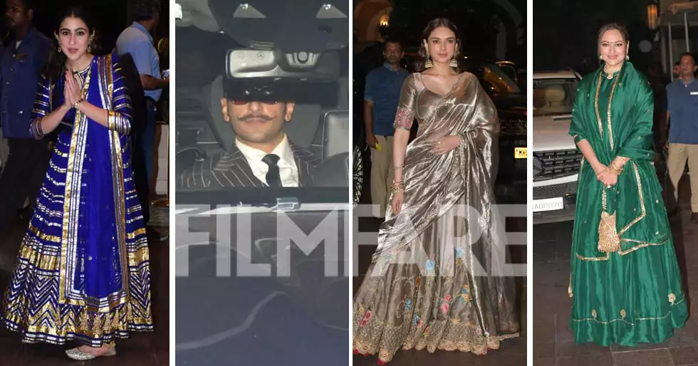Sara Ali Khan, Aditi Rao Hydari y Ranveer Singh asisten a la recepción de la boda de Sharmin Segal.  Fotos:
