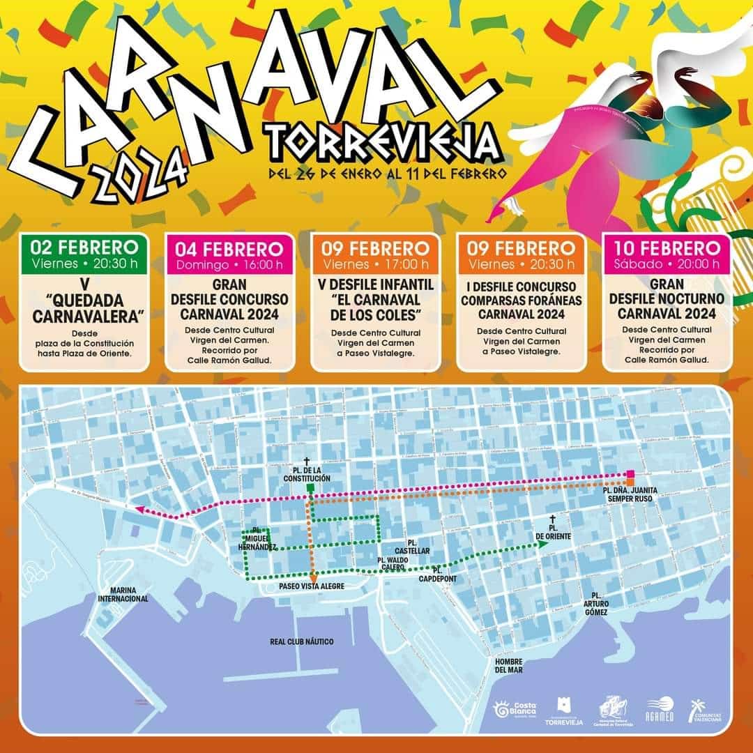Carnaval de Torrevieja 2024 – Horario completo