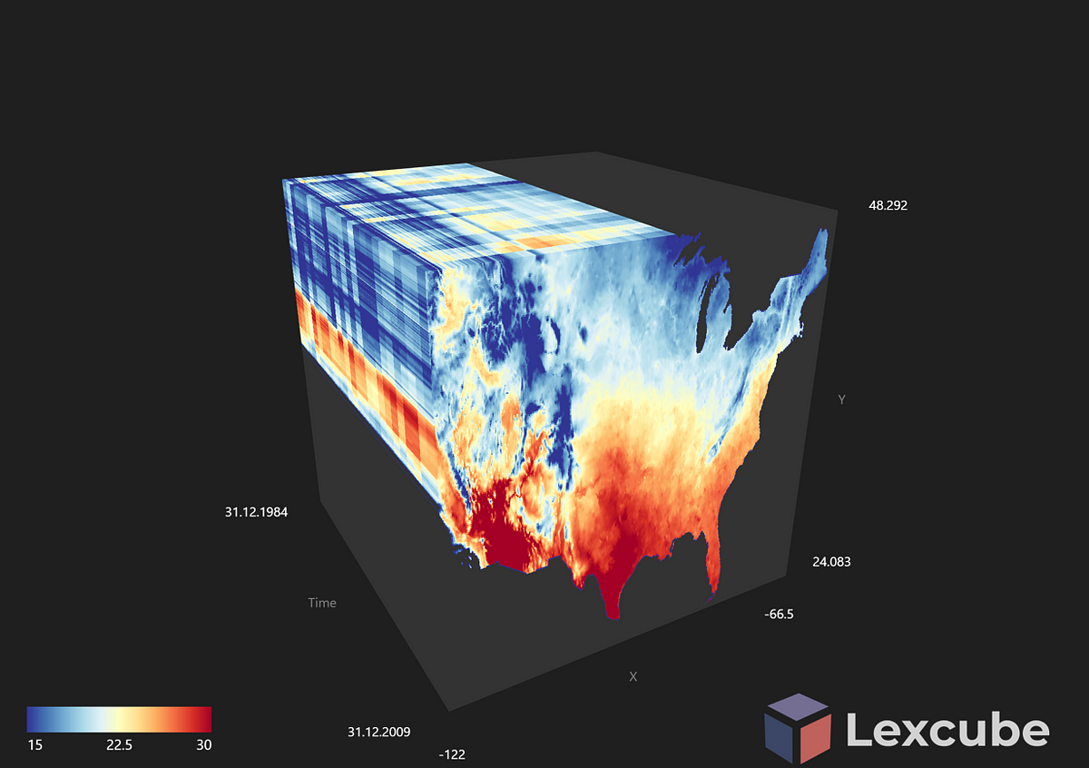 ¡Visualización 3D de Big Data geoespacial por Lexcube!  (Python) |  por Mahyar Aboutalebi, Ph.D.  🎓 |  febrero de 2024