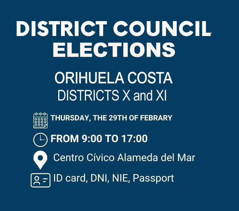 ELECCIONES A LAS JUNTAS DISTRITALES DE ORIHUELA COSTA