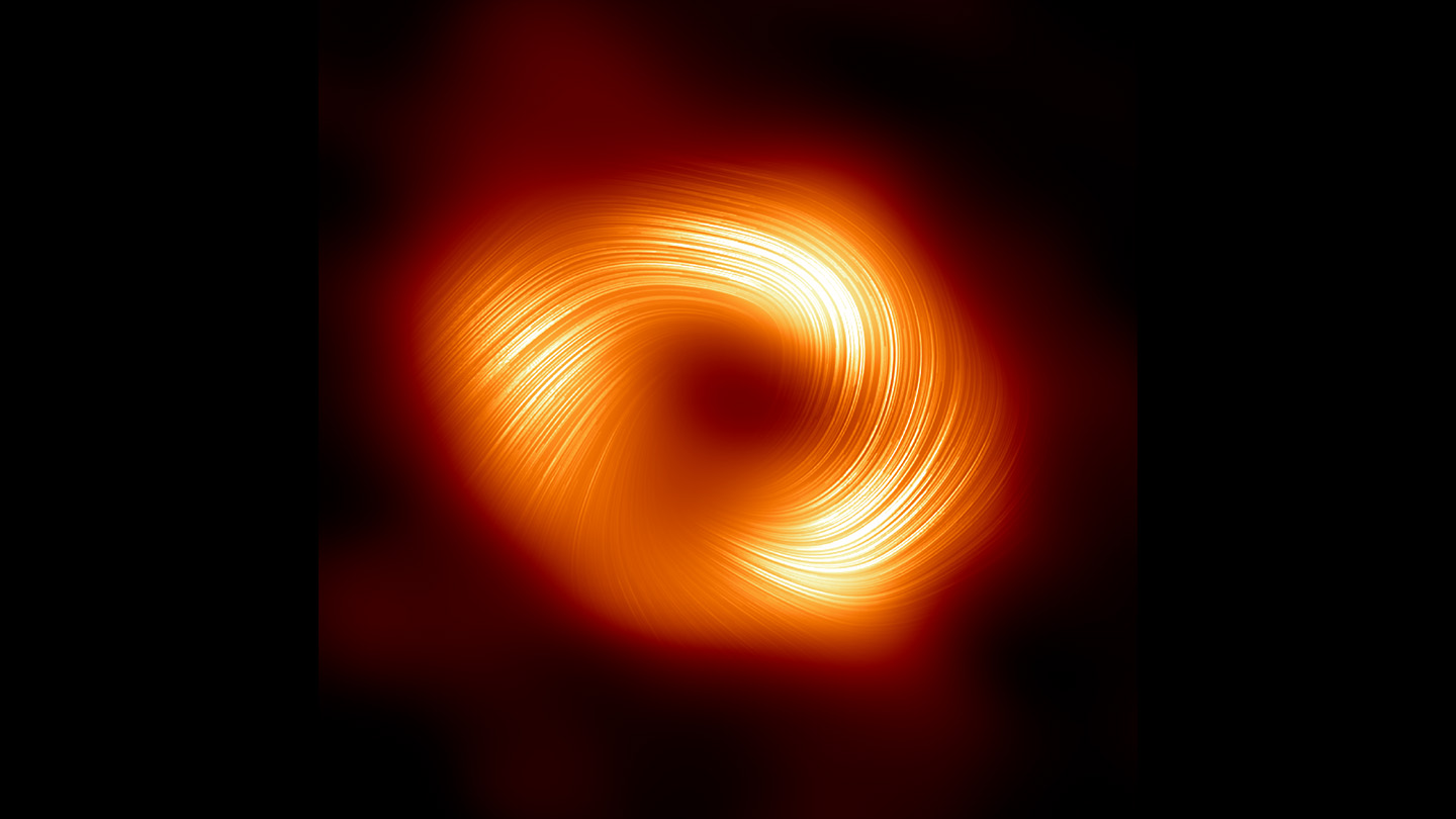 Una nueva imagen revela campos magnéticos alrededor del agujero negro central de nuestra galaxia