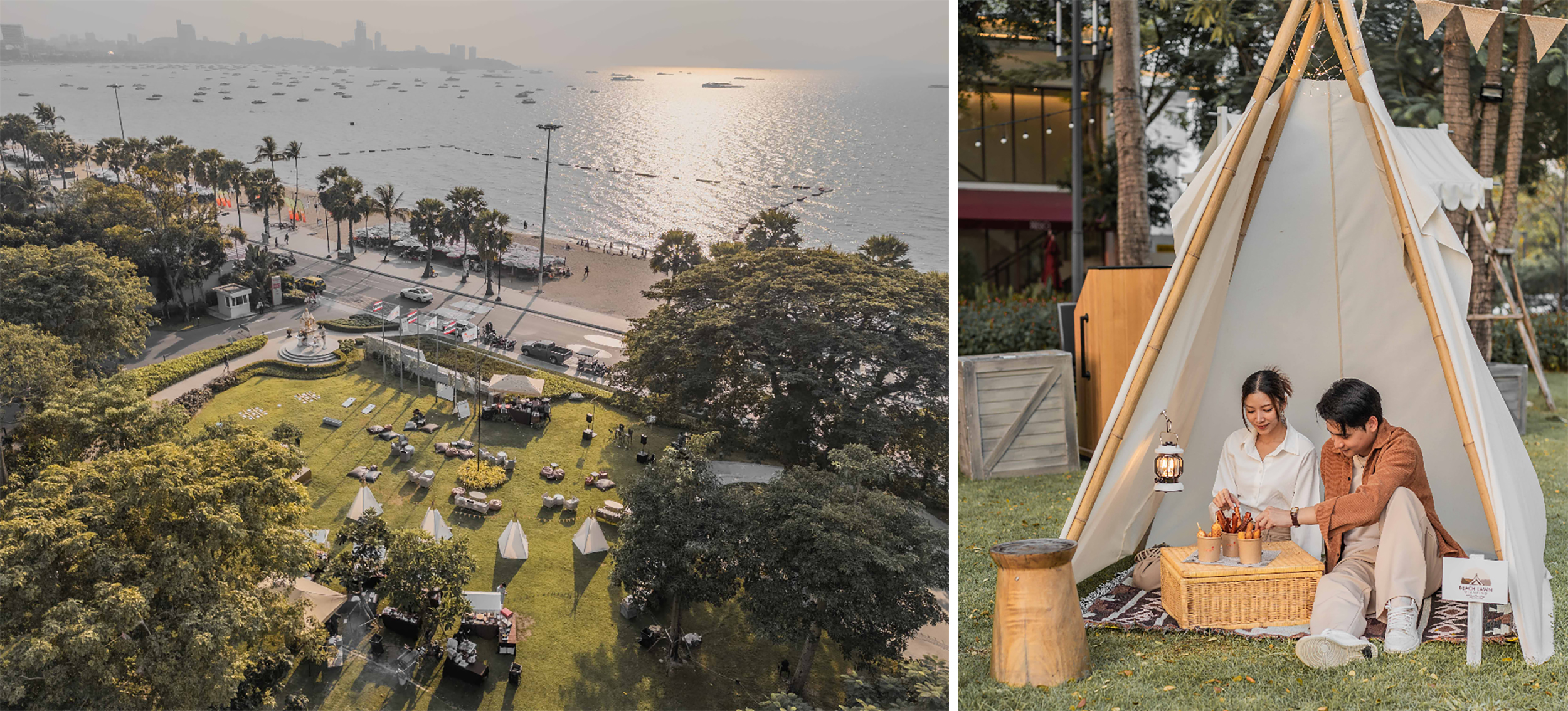 Amari Pattaya lanza una encantadora experiencia de glamping en el césped de la playa en la tranquila bahía de Pattaya en Tailandia