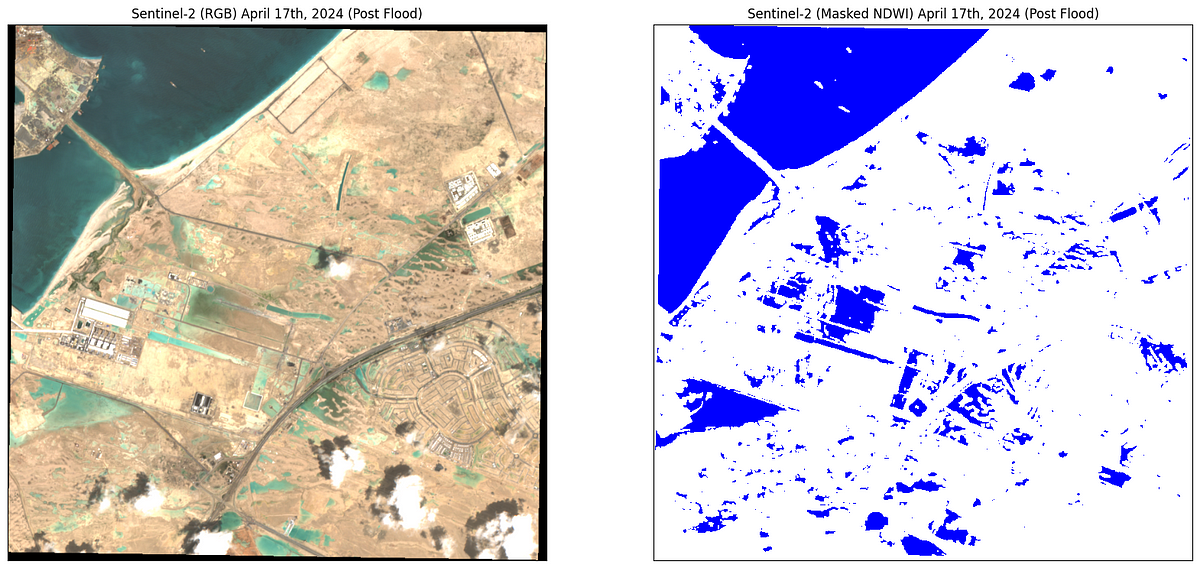 Cómo detectar inundaciones en imágenes satelitales, estudio de caso: inundaciones en Dubai |  por Mahyar Aboutalebi, Ph.D.  🎓 |  abril de 2024