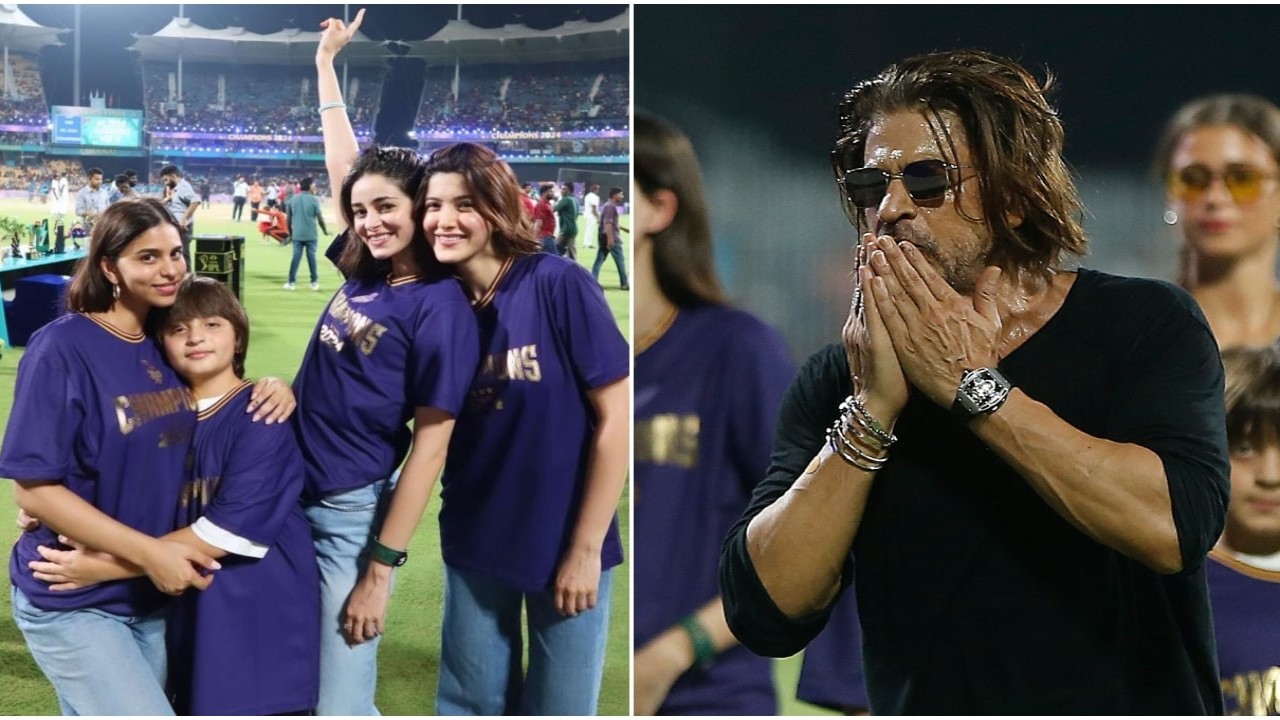 MIRAR: Shah Rukh Khan vuelve a acorralar con Gauri, Aryan después de la victoria en IPL de KKR;  Suhana, Shanaya y Ananya se unen