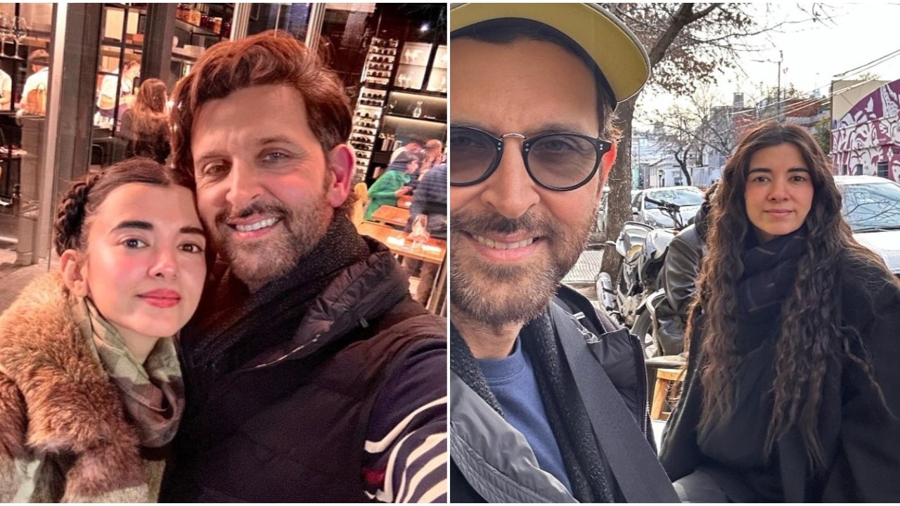 Hrithik Roshan saluda la película Mínimo de su novia Saba Azad en la inauguración del 26º Festival de Cine Asiático del Reino Unido