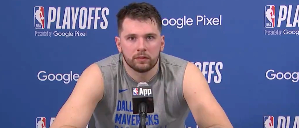 Un momento muy NSFW interrumpió la conferencia de prensa de Luka Doncic después del segundo juego