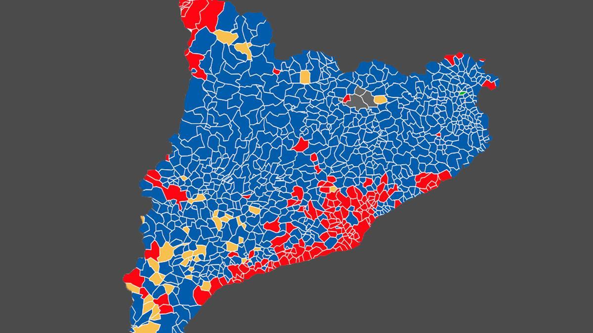 Las 4 Catalunyas del último ciclo electoral: los mapas de voto por poblaciones en las municipales, generales, autonómicas y europeas