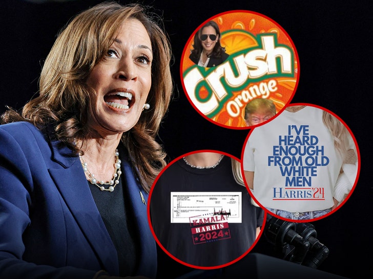 La mercancía de Kamala Harris para presidente que se burla del “delincuente naranja” inunda Etsy