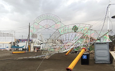 Los vientos causan daños en el recinto ferial