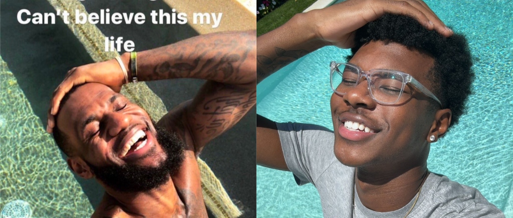 Bryce James recreó el meme de LeBron ‘Smiley Through It All’ en Instagram