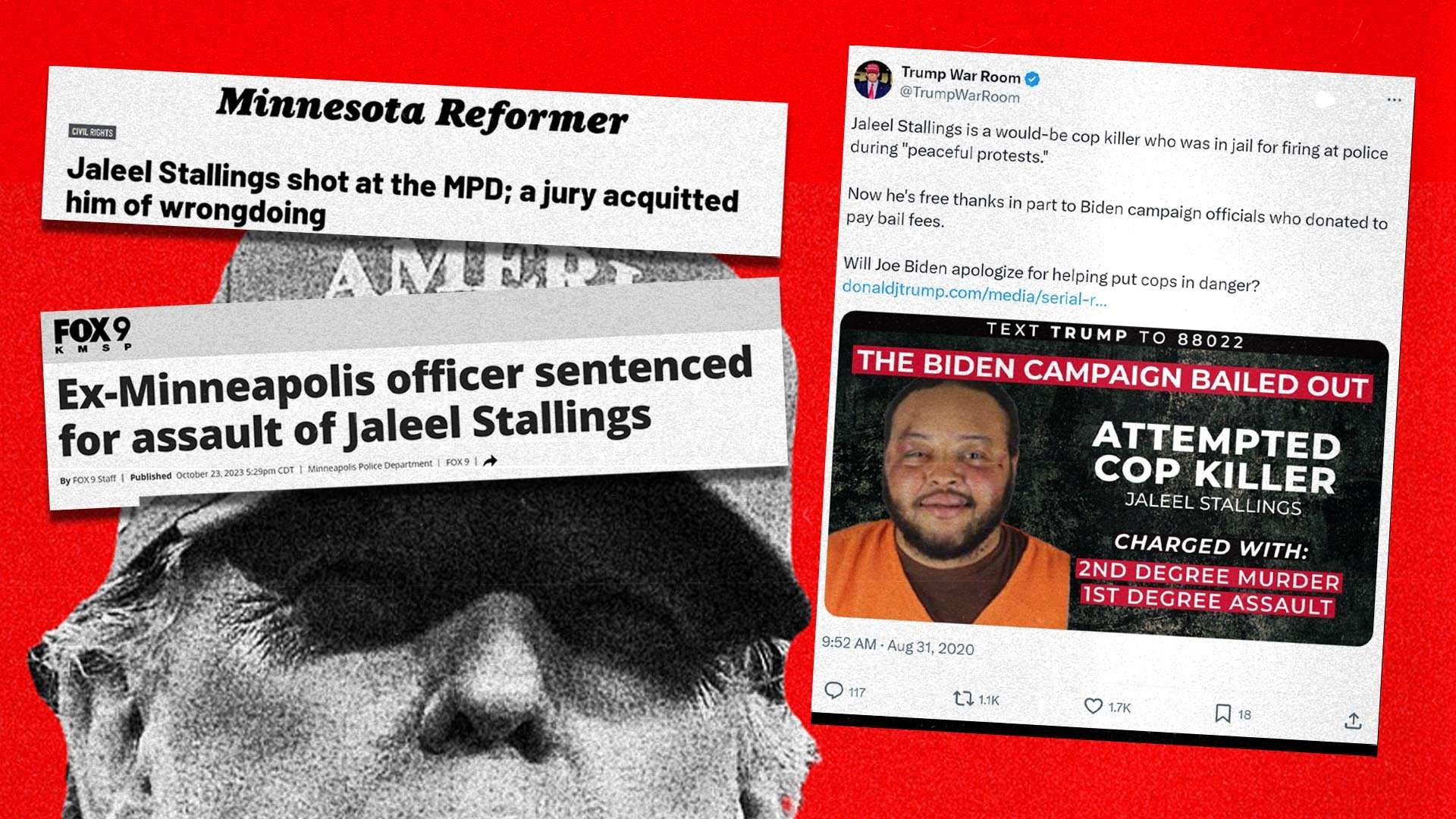 La campaña de Trump sigue mintiendo sobre el hombre de Minnesota absuelto de disparar a la policía