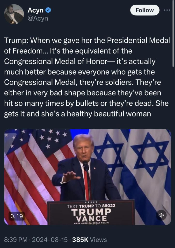 Donald Trump menosprecia la Medalla de Honor y demuestra una vez más su ignorancia y falta de respeto hacia los militares.