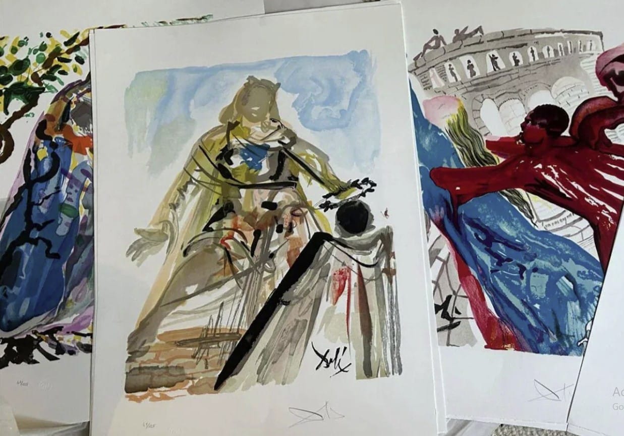 Descubrimiento de diez litografías de Salvador Dalí en un garaje de Londres