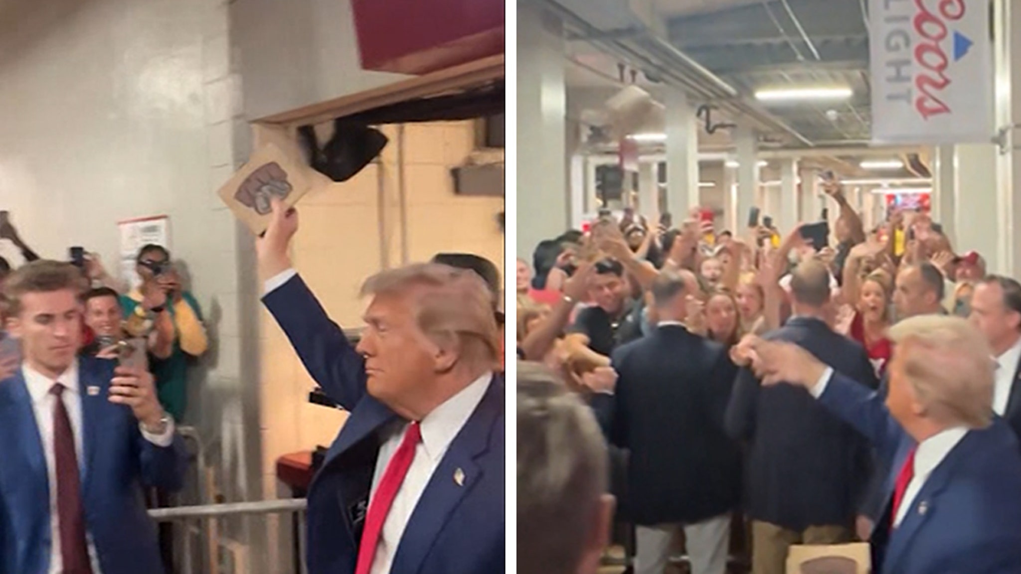 Donald Trump lanza dedos de pollo en el juego de Alabama, Georgia