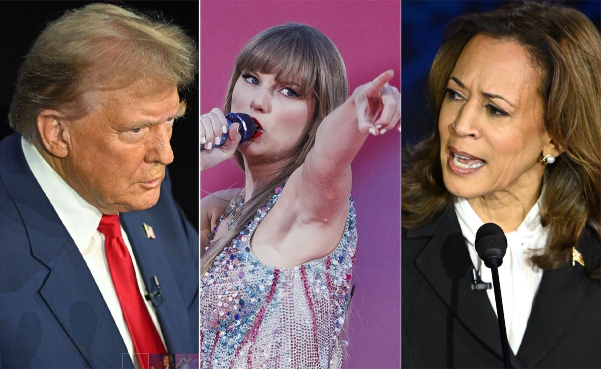 Trump ataca a Joe Biden, Kamala Harris y Taylor Swift con culpa y odio.