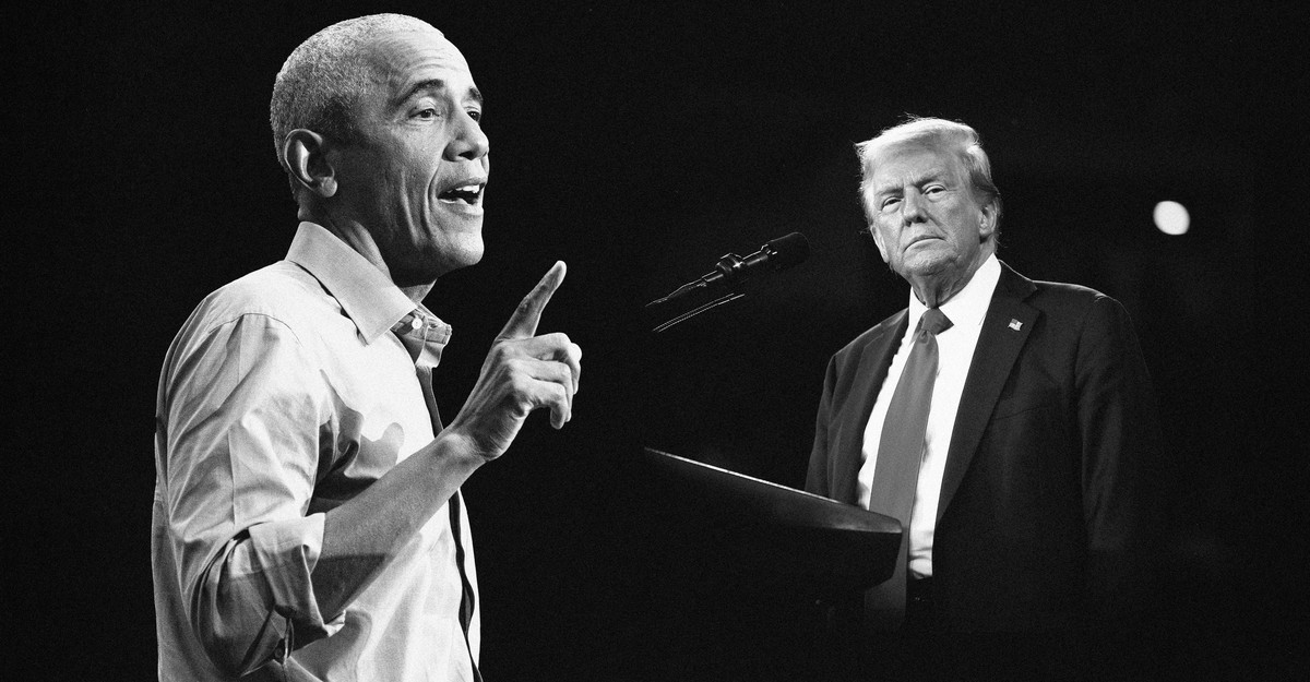 La pantalla dividida entre Trump y Obama en Pensilvania
