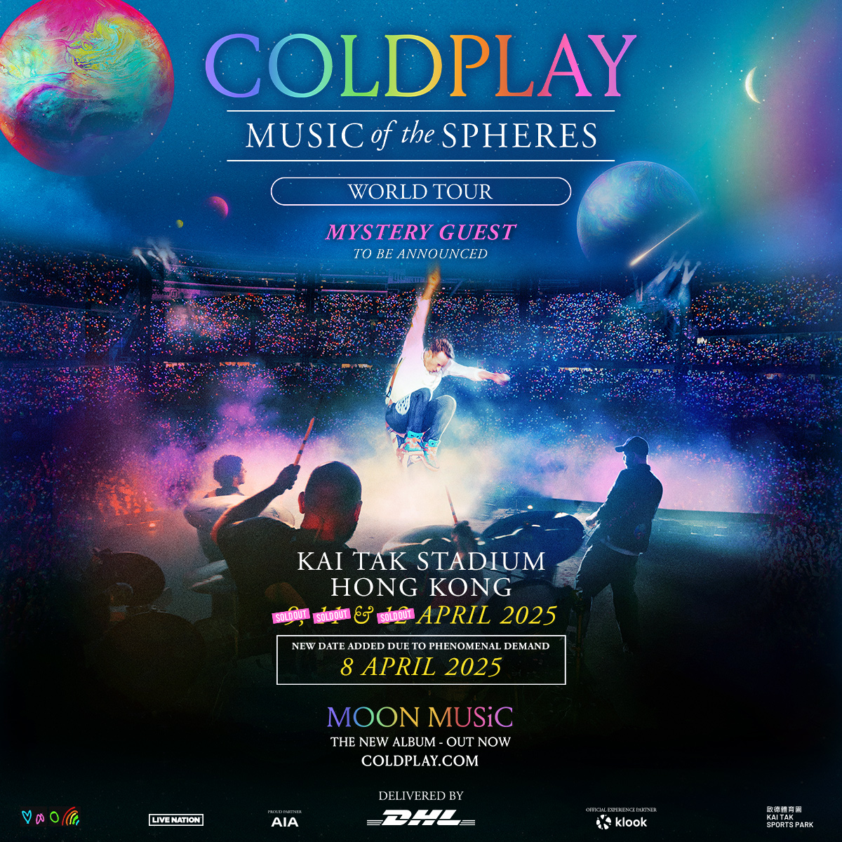 AIA Hong Kong apoya plenamente la presentación adicional de Coldplay: Music Of The Spheres World Tour