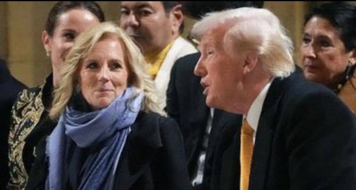 Volviéndose viral: Jill Biden fue sorprendida mirando al presidente Trump de cierta manera en la reapertura de Notre Dame… ¡Trump salta con el troll perfecto! | El experto en puerta de enlace