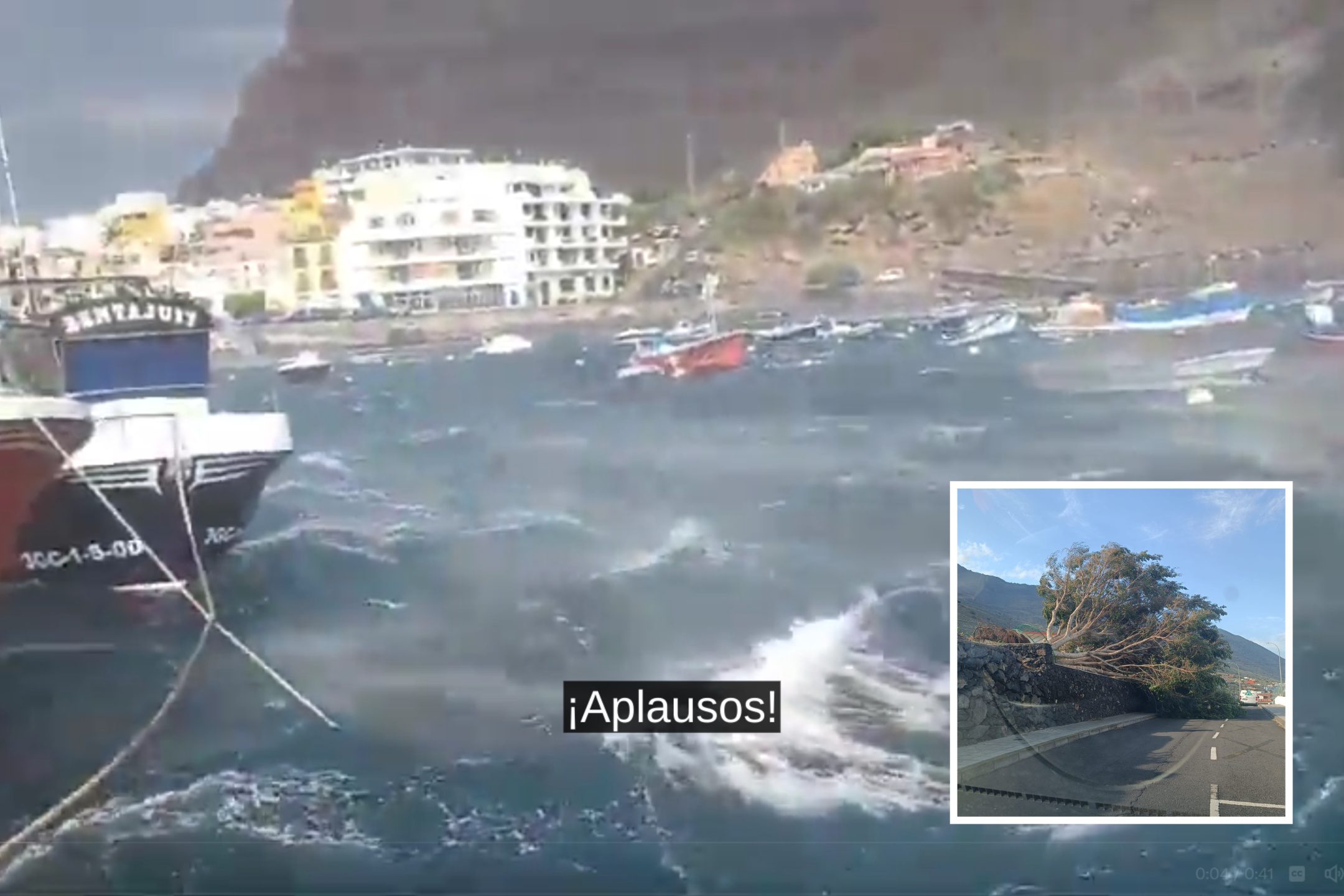 Ver: Vientos huracanados azotan las Islas Canarias de España mientras ráfagas de 130 km/h derriban árboles y cierran escuelas