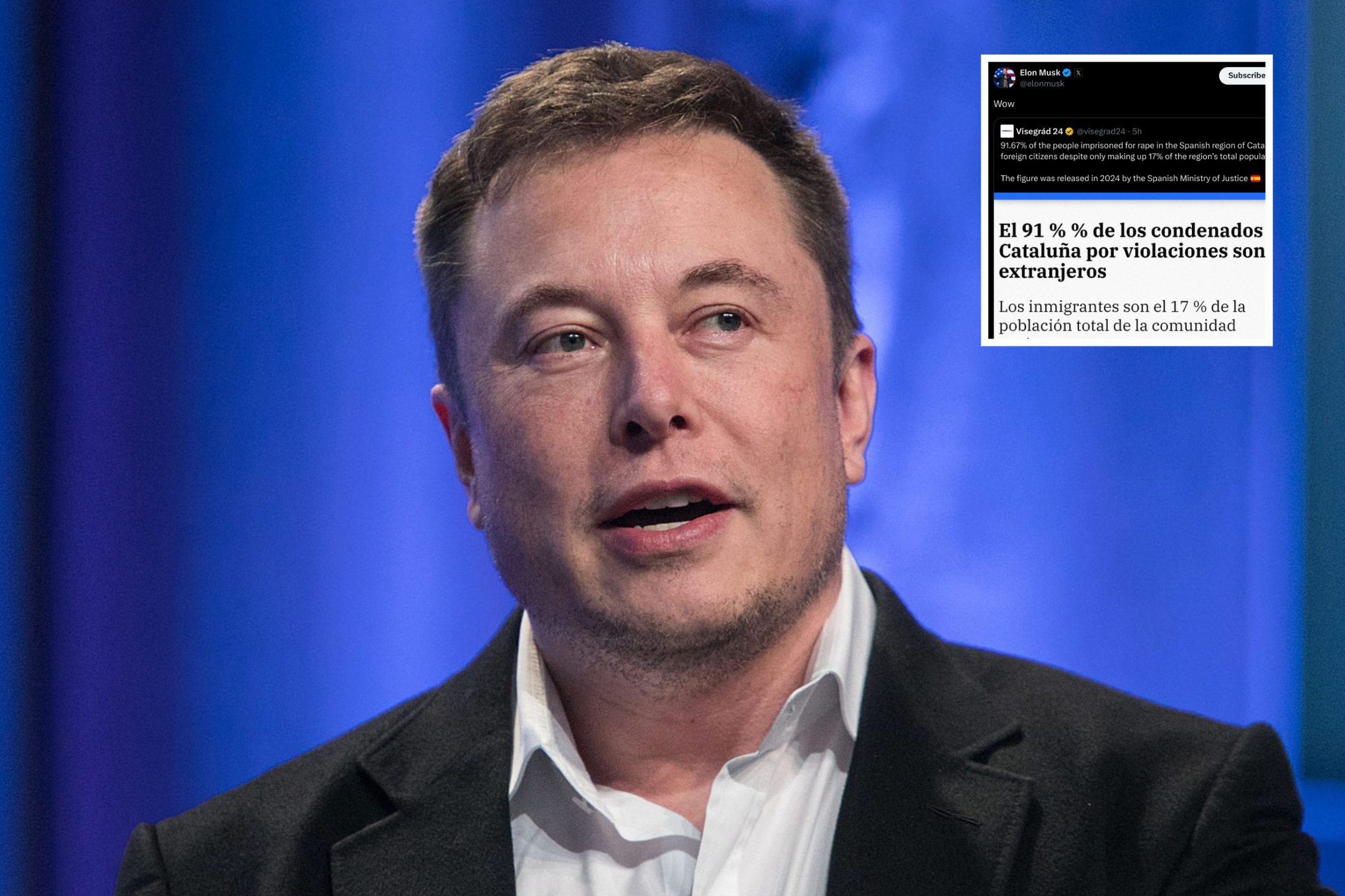 Las acciones de Elon Musk informan que el 91% de los violadores encarcelados en la Cataluña española son extranjeros, pero ¿es cierto?