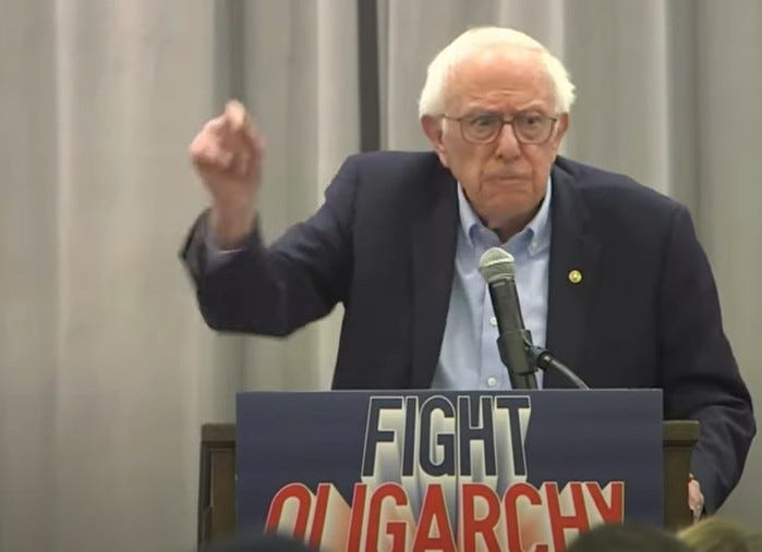 Miles se presentan para que Bernie Sanders luche contra la oligarquía