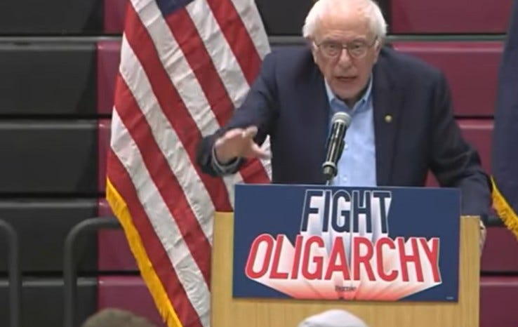Bernie Sanders está trayendo la gira de la oligarquía de combate a Los Ángeles