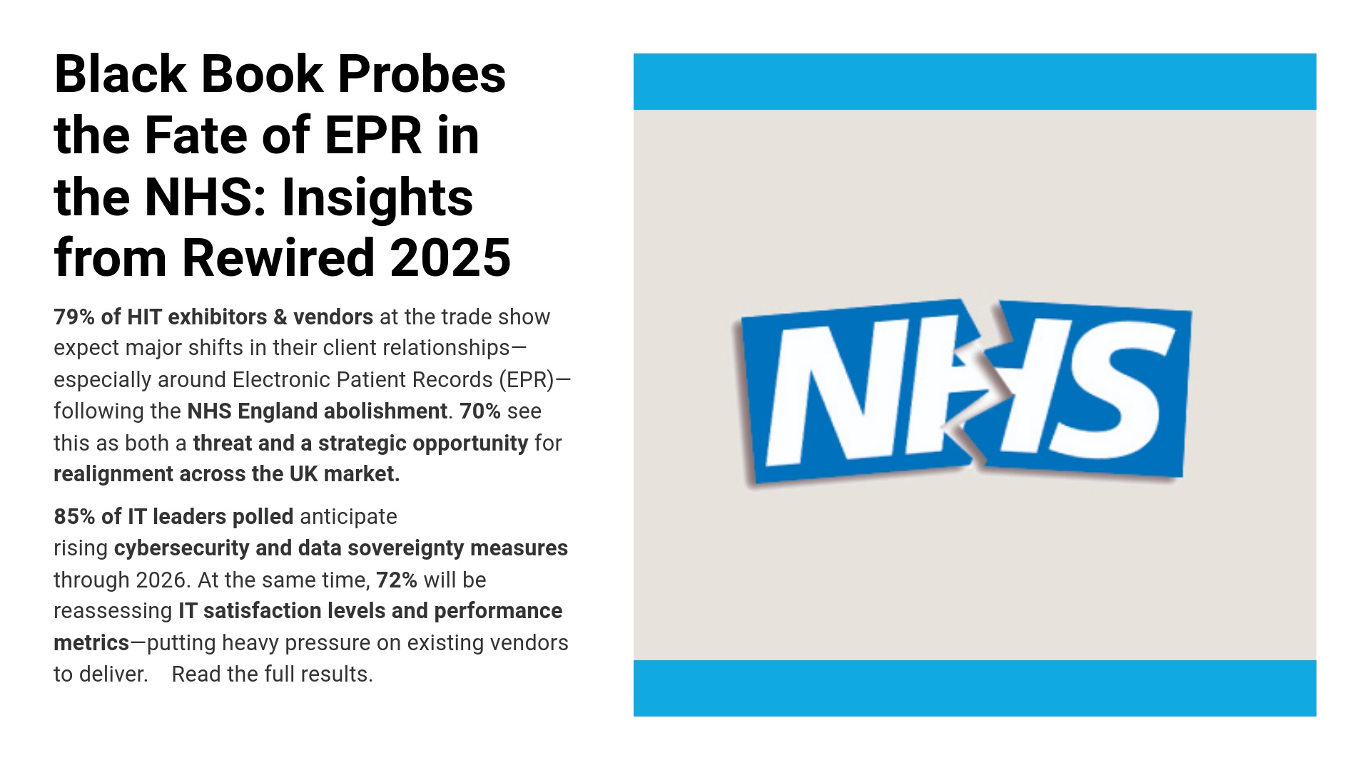 Black Book sondea el destino de la tecnología de la salud en el NHS: Insights del re -cableado 2025