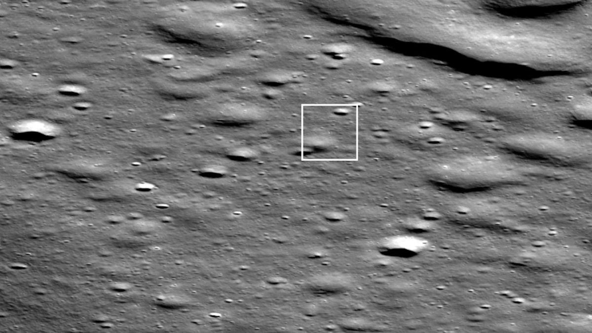 Lander de fantasma azul privado manchado en la luna por la NASA Lunar Orbiter (foto)