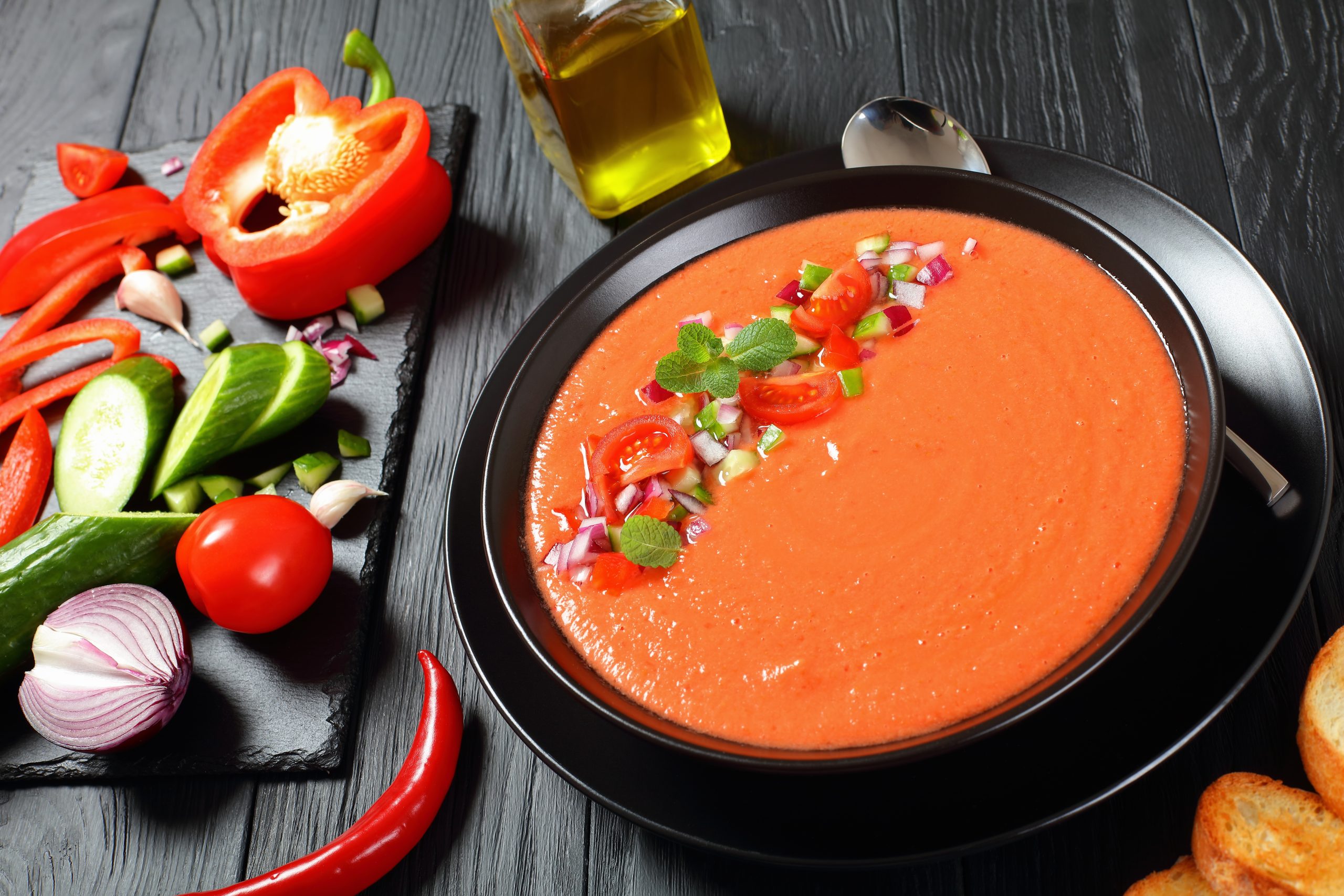 Receta española: hacer de gazpacho la forma tradicional andalucia