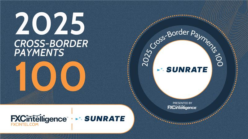Sunrate nombrado entre las 100 principales compañías de pago transfronterizas para 2025 por FXC Intelligence
