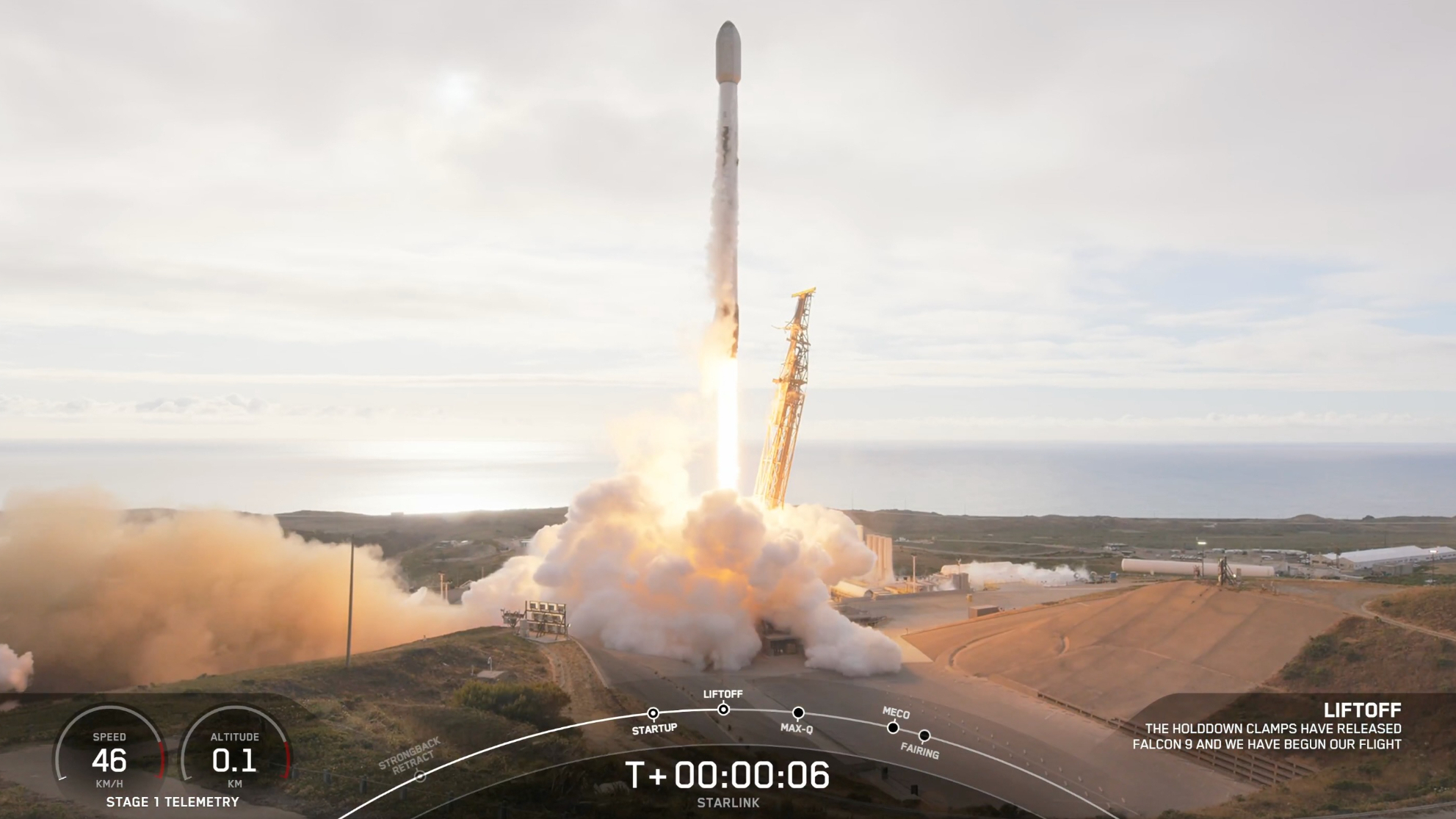 SpaceX lanza 26 satélites Starlink para órbita desde California