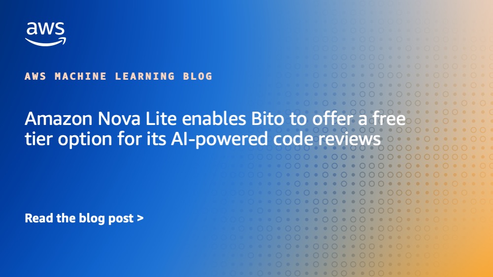 Amazon Nova Lite le permite a BITO ofrecer una opción de nivel gratuita para sus revisiones de código con IA