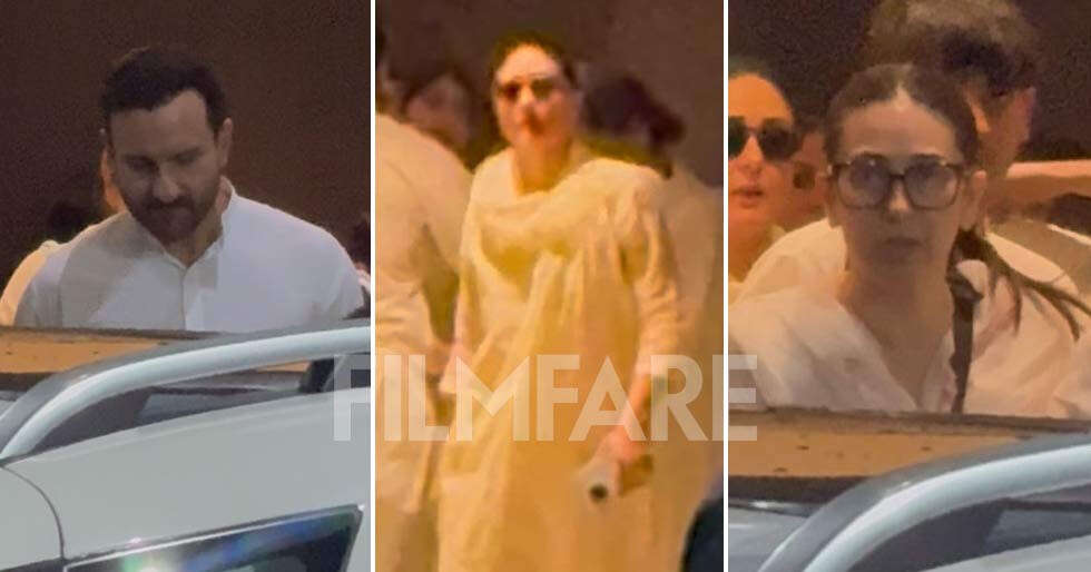 Karisma Kareena y Saif regresan a Mumbai después del funeral de Sunjay Kapur en Delhi