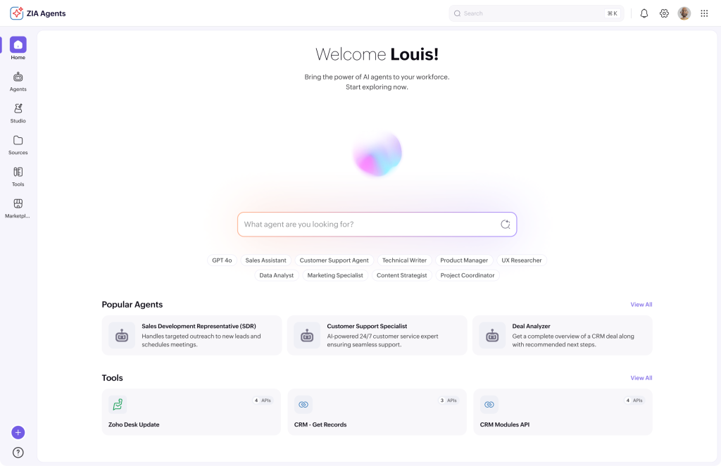 Zoho lanza ZIA LLM y profundiza la cartera de IA con agentes prebuiltes, agente personalizado, MCP y Marketplace