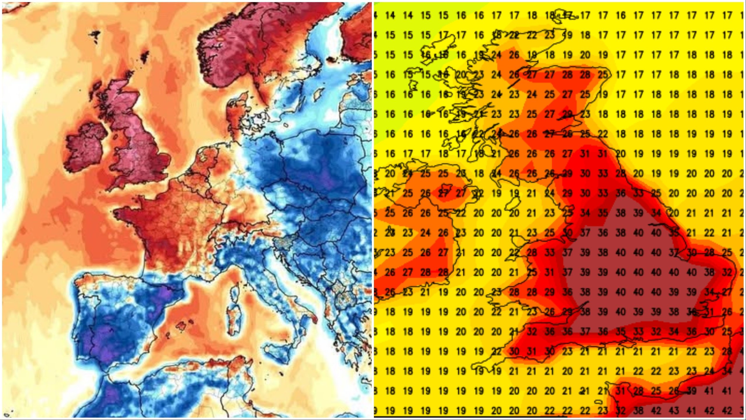 España puede esperar una explosión genial este fin de semana, a medida que el Reino Unido se mueve en 40c