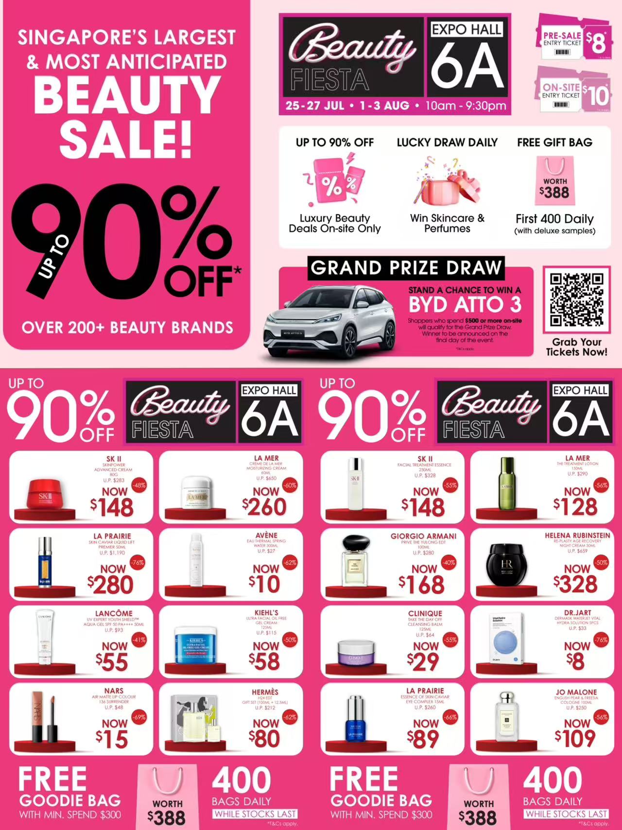 La mayor venta de belleza de Singapur regresa con ofertas de $ 1, premios Rolex y un sorteo de automóviles eléctricos de BYD