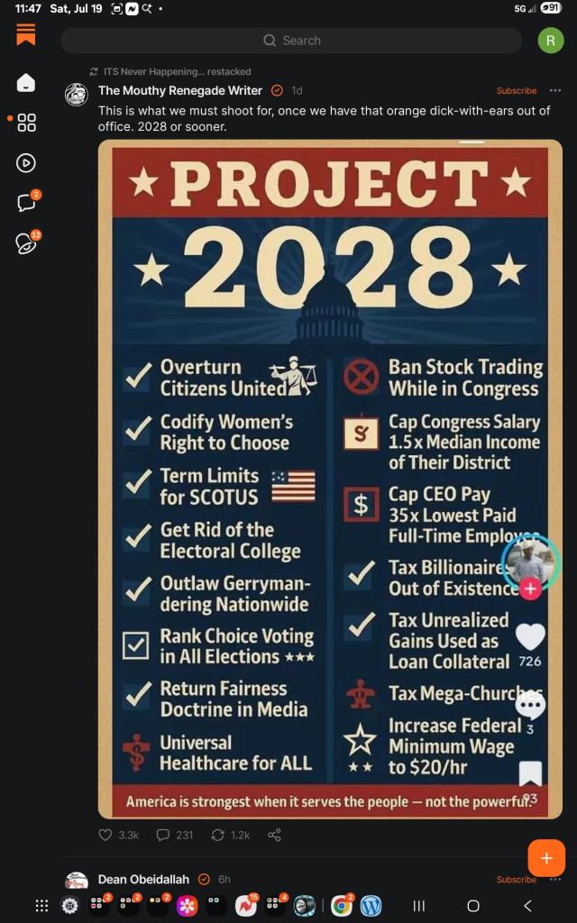 Vamos a deshacer la desigualdad racista, sexista, de riqueza, políticas corruptas del Proyecto 2025. El mundo y la nación están detrás de nosotros.