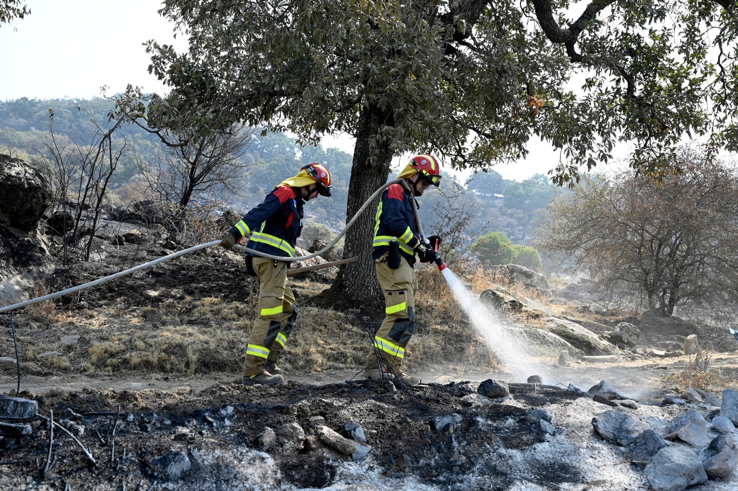 Fuego más reciente: 18 incendios forestales grandes permanecen activos ya que las temperaturas más bajas ayudan a contener chaquetas en España