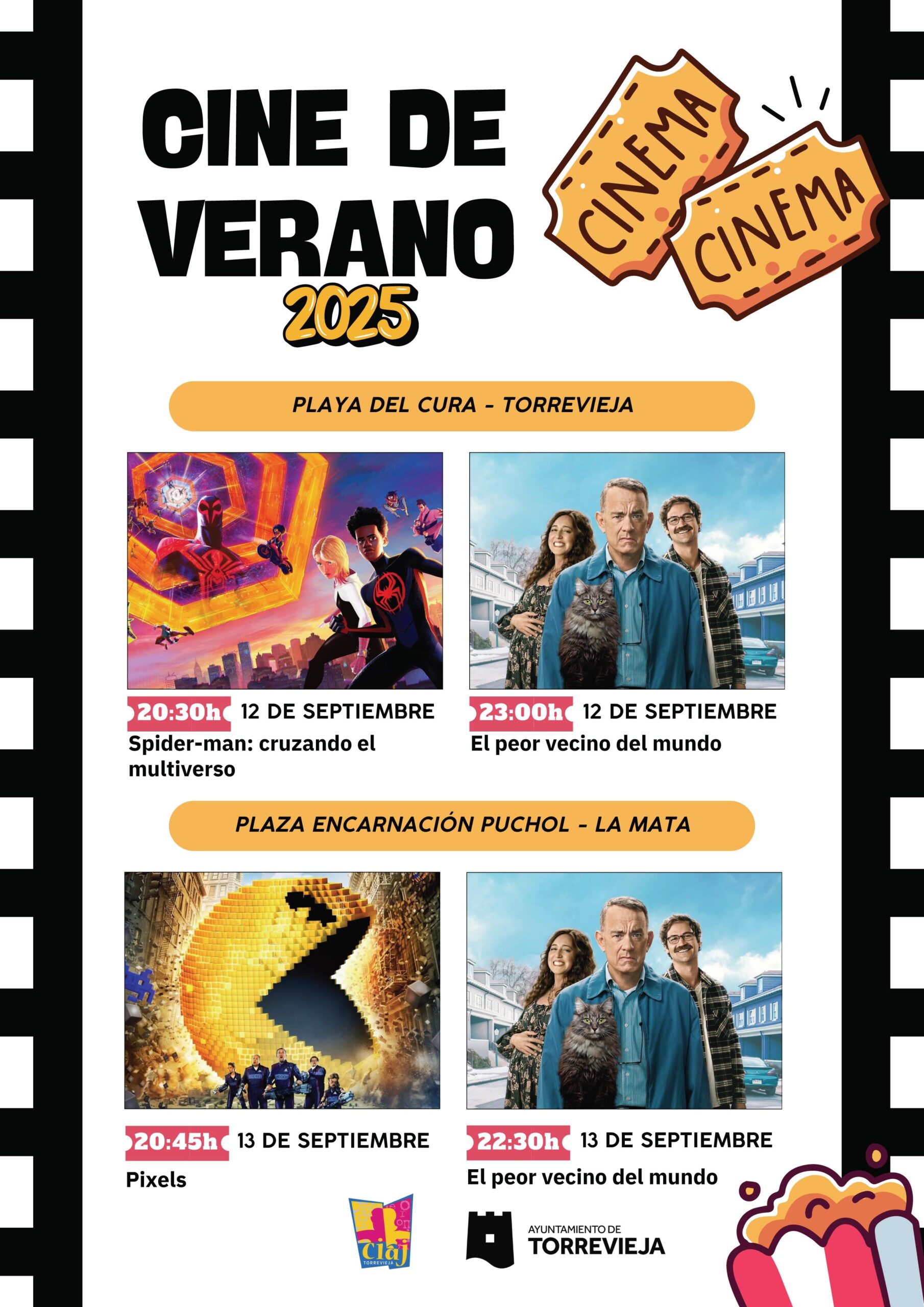 12 y 13 de septiembre – Disfruta del cine de verano en Playa del Cura y La Mata