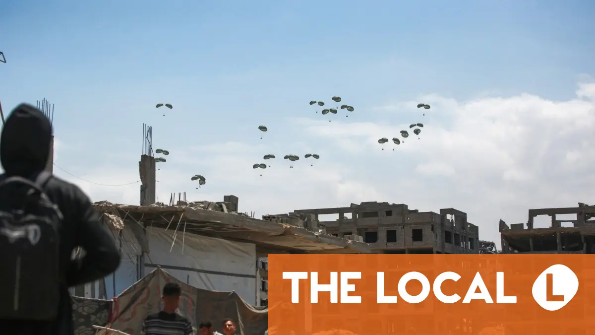 SPAIN Air Drops 12 toneladas de ayuda alimentaria sobre Gaza