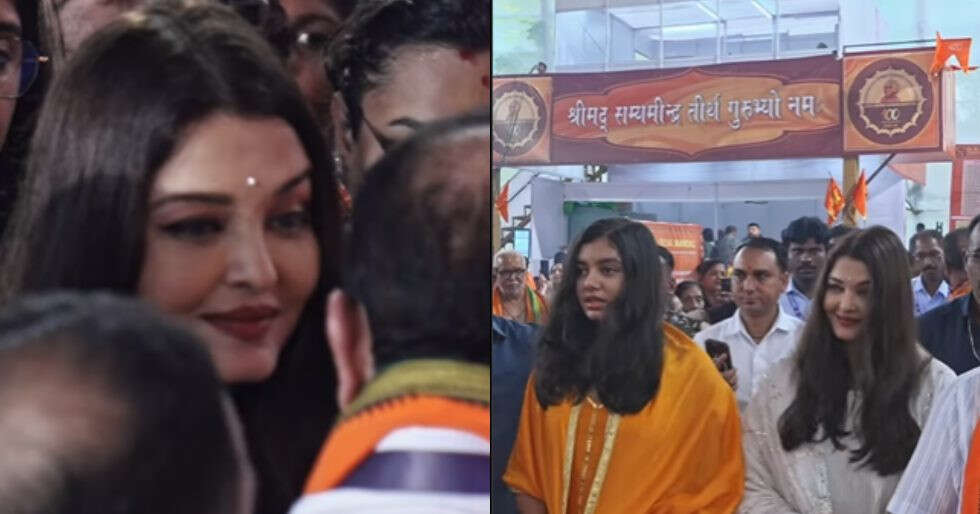 Aishwarya Rai Bachchan y su hija Aaradhya Bachchan Go Pandal saltando sobre Ganesh Chaturthi