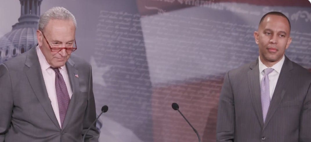 Los demócratas no van a permitir que Chuck Schumer cueva a Trump